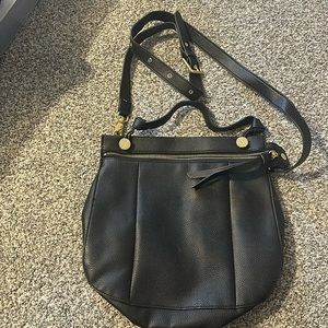 Black crossbody bag with gold details